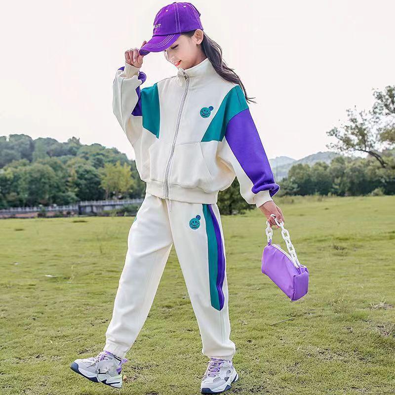 

Костюм для девочек Пальто + Брюки Хлопок 2 шт./компл. 2022 Крутые Весенне-летние Наряды Спортивные Комплекты Детский Спортивный Костюм Детская Одежда 120 бежевый