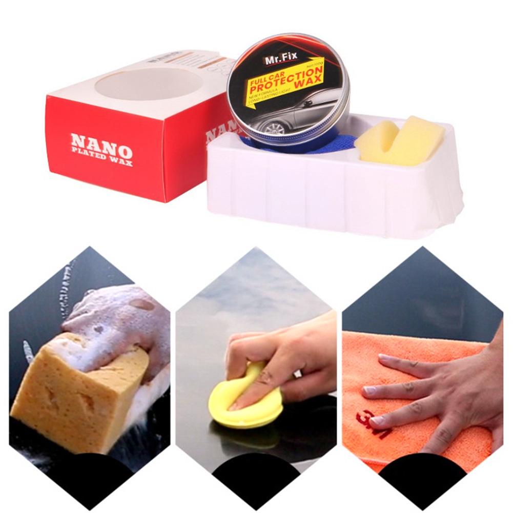 Car Wax Crystal Hard Wax Paint Premium Carnauba  Care Scratch Repair Maintenance Wax Paint Surface Coating Free Sponge And Towel