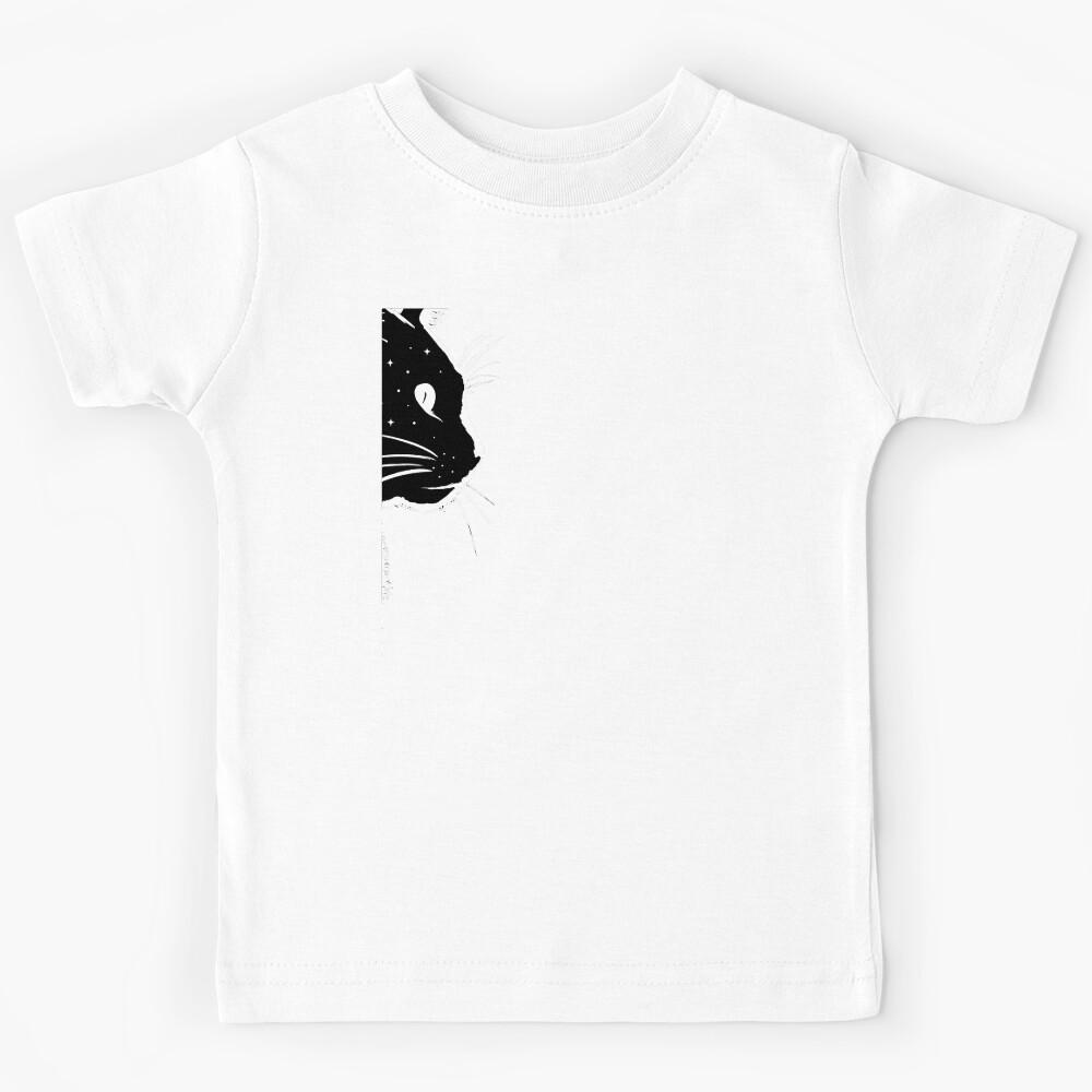 Black Galaxy Cat Kids T-Shirt 160