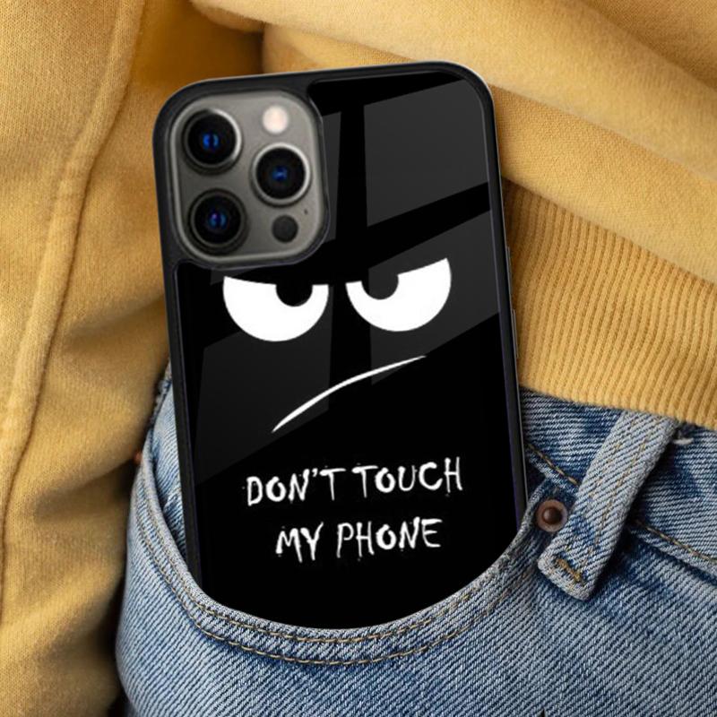 Don't Touch My Phone Soft Phone Case for iPhone 17 Air 16e Pro max 15 Pro 13 14 Plus 11 12 MagSafe Magnetic Coque