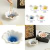 F26C Ceramic Flower Gradient Jewelry Tray for Contemporary Decoration