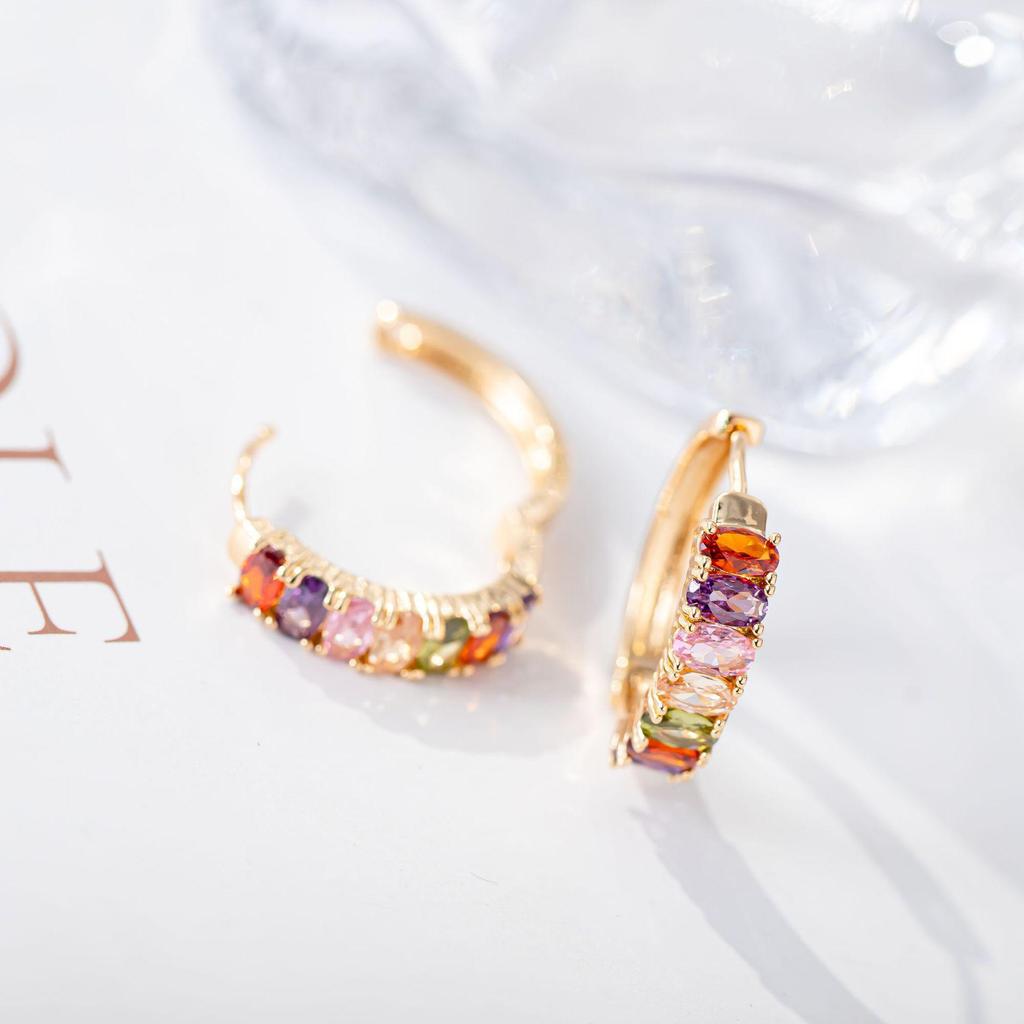 Earrings with Zircon Rhinestone Studs - Women's Colorfast Ear Accessories