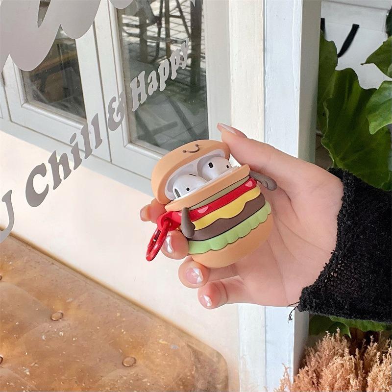 Cute burger expression for AirPods pro1 generation protective case 1 generation pro1 generation apple bluetooth headset case