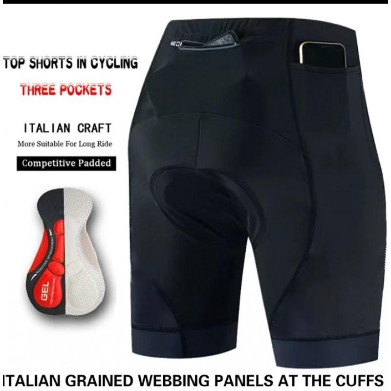 Mens Cycling Shorts With 3 Pockets Bike Riding Bib Mountain Road Use