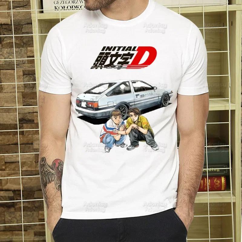 Initial D T Shirt  Unisex Retro Washed Tops Tees Harajuku AE86 Drift Tshirt Hip Hop Male Fujiwara Tofu JDM Japanese T-shirts Shirt