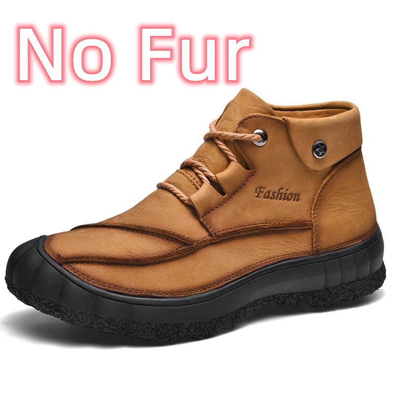 Male Comfortable High Top Hiking Shoe Men Winter Plush Snow Boots 2026 New Arrival Lace-Up Men's Ankle Boots Non-Slip Male Shoes