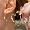 Simple Fashion Love Heart Drop Earrings For Women Girls Gold Silver Color Smooth Metal Earrings Dangle Wedding Jewelry Gift