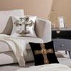 bBaroque Gold Cross European Style Cushion Cover Throw Pillow Cover Hidden Button Durable Polyester Chair Cushion