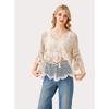 DIMANAF 2026 New Tees Summer Women Beach T-Shirt Basic Fashion Tops Lace Tees Casual Loose White