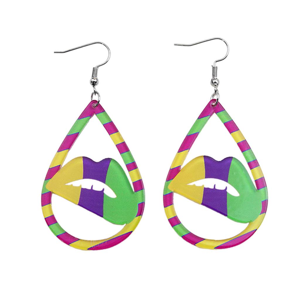 Náušnice Mardi Gras Carnival Barevné Třásně Maska Visací Náušnice pro Ženy Dívky Koruna Visací Náušnice Sváteční Šperky