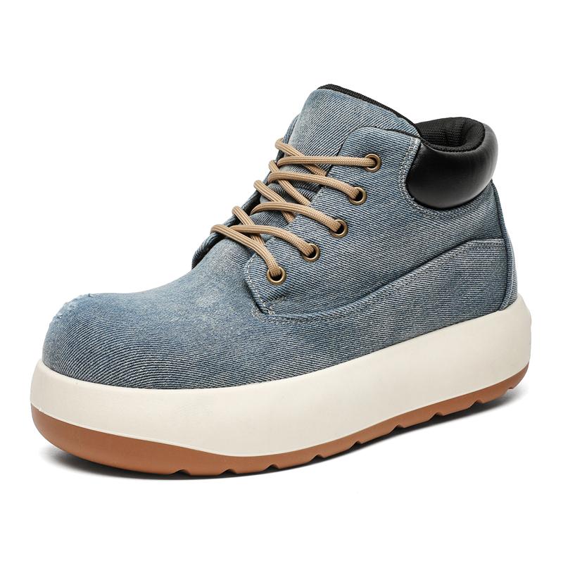 

Fashion Thick soled men s shoes Trendy minimalist high top style street fashion walking Height increasing Young people s shoes New 39 синий