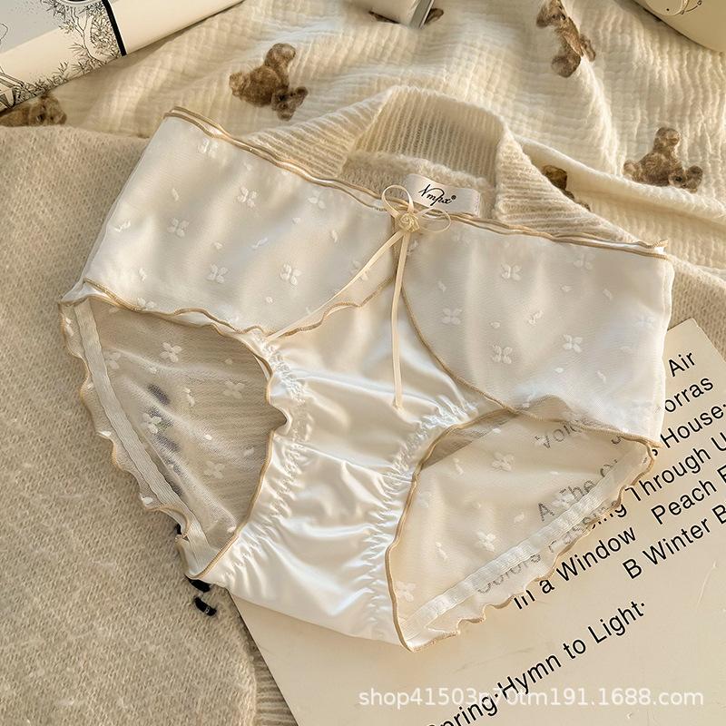 Ladies Sweet Sister Wind Lace Sexy Sweet Cute Sexy Pure Desire Wind Lace Mid Waist Briefs Underwear