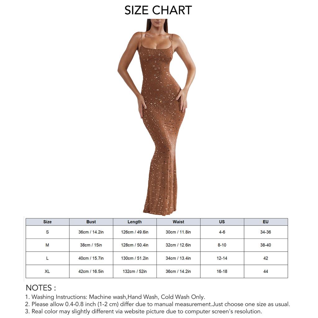 Spaghetti Strap Maxi Dress Bright Diamond Design Elegant Stylish Cocktail Party Long Dress for Club