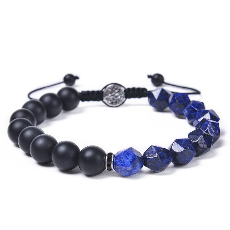 JYL TS Bracelet Hollow Cross  Couple Design Strengthens Faith & Unity LapLazuli - Faceted лавандовый