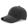 Mens Plain Wool Blend Baseball Cap Winter Warm Golf Hat Adjustable Snapback Hats