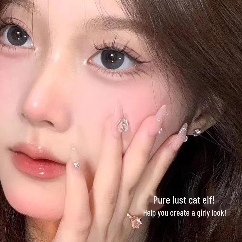 Mengjie 12-Row Cat Elf False Eyelashes, Large Capacity Natural Clusters, Segmented for On-Camera Use