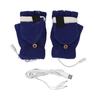 USB Heated Gloves Full and Half Fingers Washable Knitting Electric Heating Gloves for Outdoor
