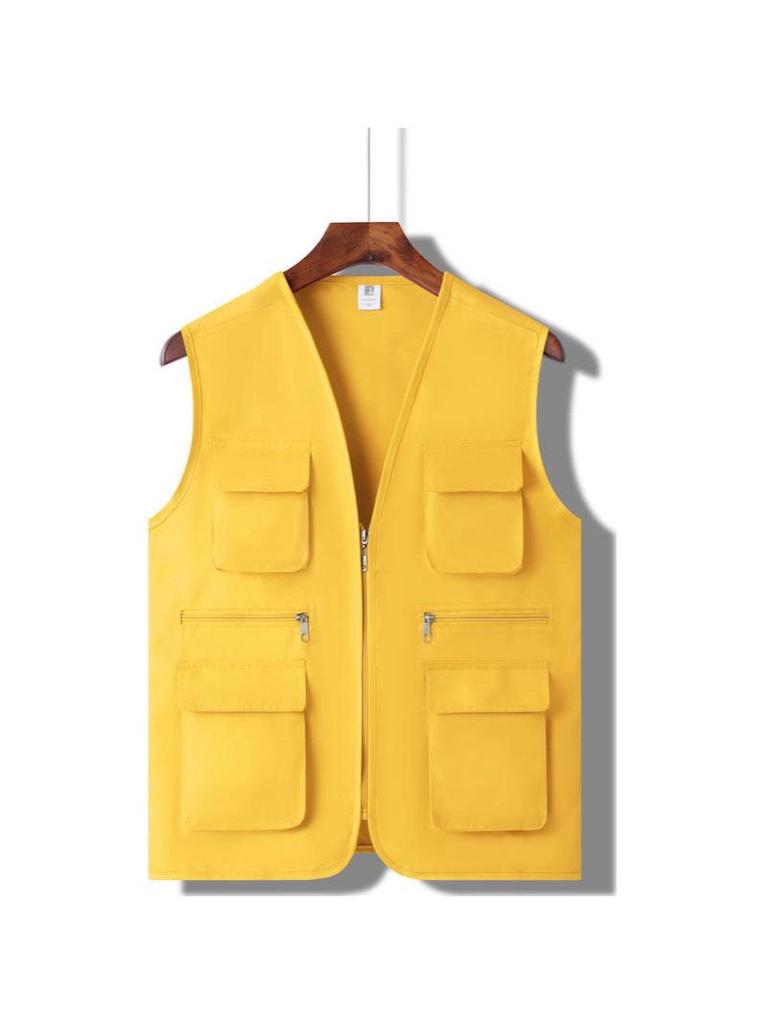 Maßgeschneiderte Outdoor-West für Freiwillige mit mehreren Taschen und Logoaufdruck für das Gemeinwohl und Veranstaltungen