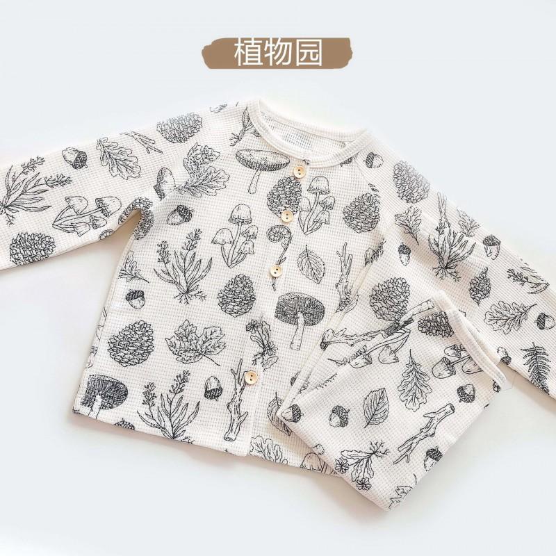 Baby Cotton Pajama Set Long Sleeve A-Class Sleepwear Toddlers Boys Girls Lightweight Home Outfit