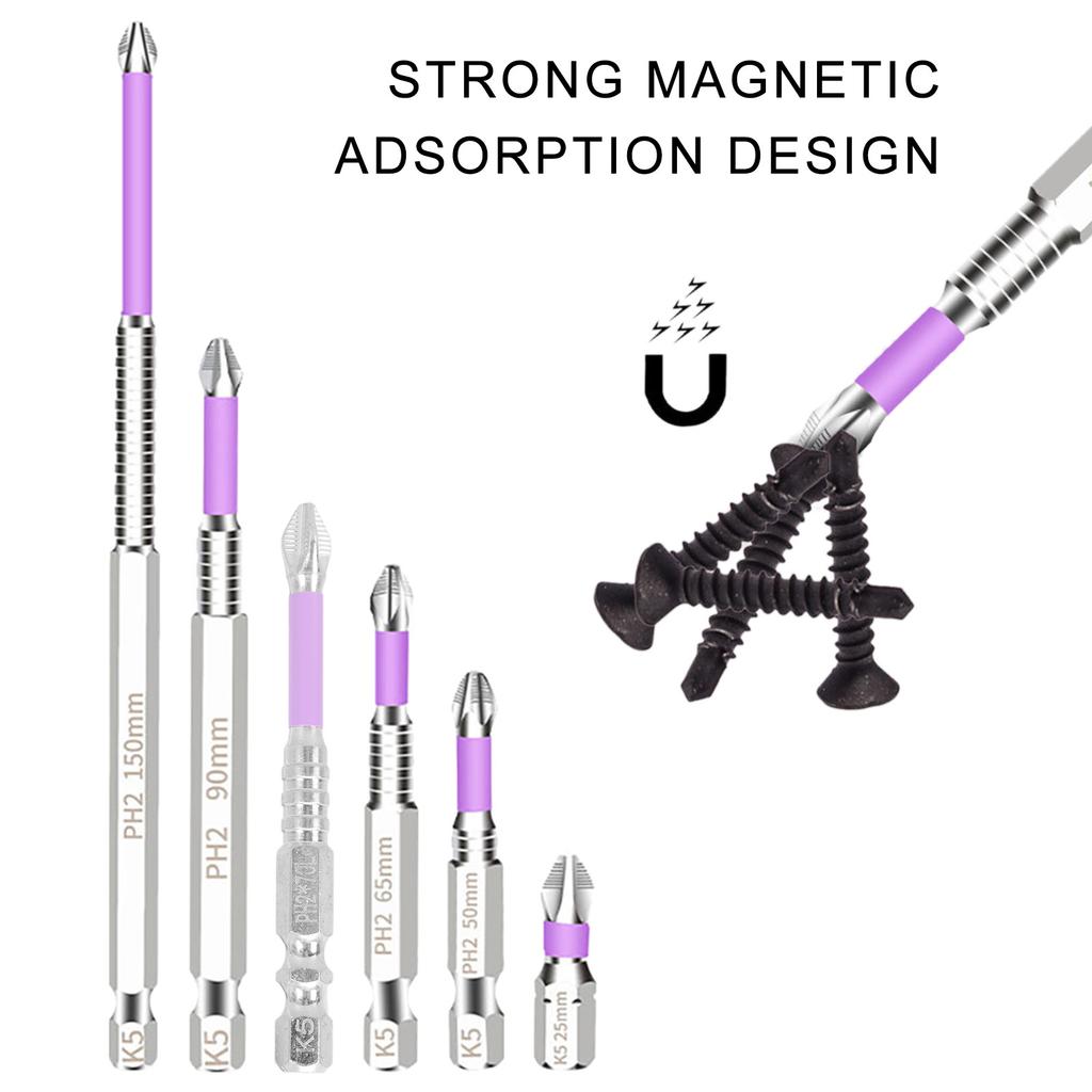 High Torque Chrome Plated Antislip Impacts Crosshead Screwdriver Bits Set Magnetic Drill Heads Suitable for Power Tool