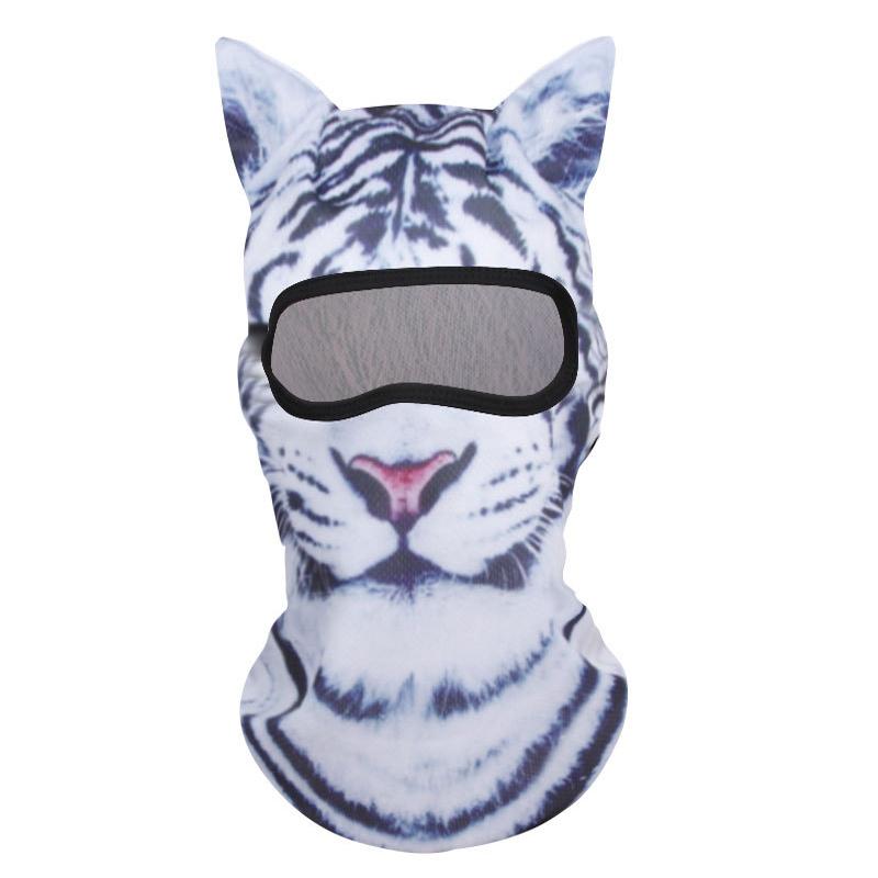 Men And Women Face Mask Funny Head Sweat-Absorbing Outdoor Activities With Ears Halloween Parties Animal Pattern Cute