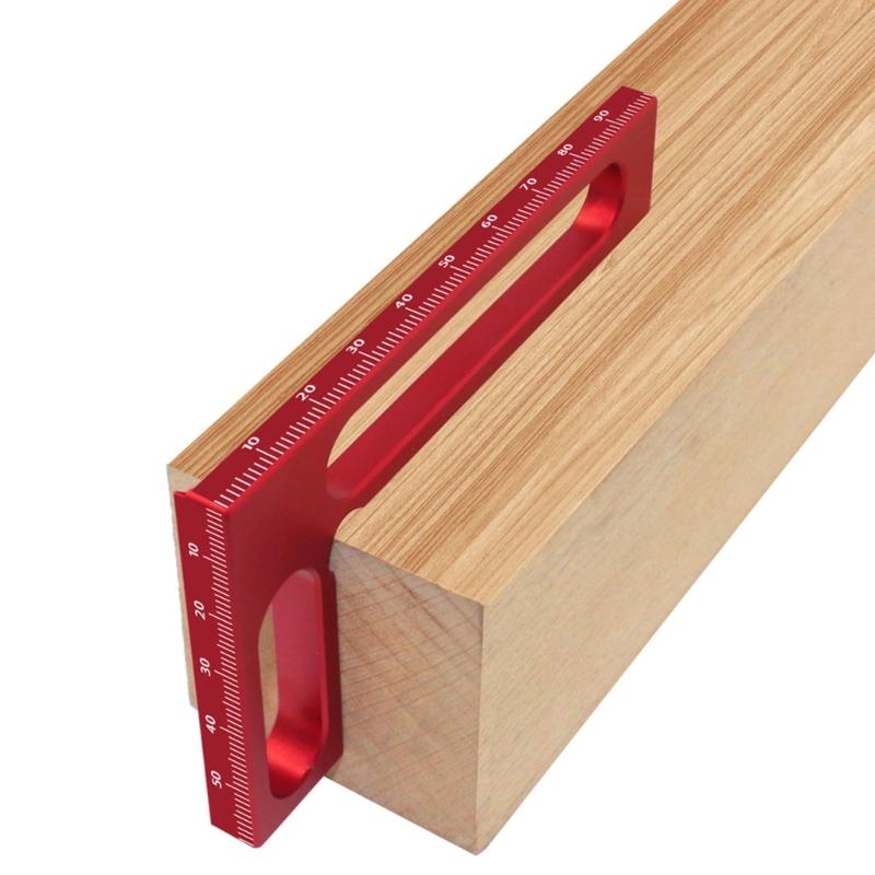 Carpenter Square, L Square Right Angles Ruler,Small Pocket Aluminum Square Ruler Woodworking Height Gauges Measuring Tool
