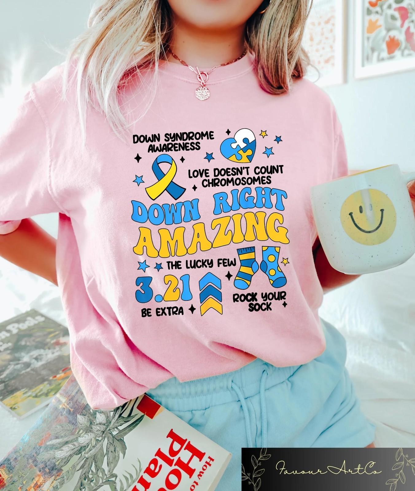 Down Syndrome T-shirt, Down Right Amazing Shirt, Down Syndrome Day T-Shirt XXXL