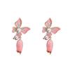 Oil Drop Butterfly Earrings Flower Pendant Sweet Stud Earrings Vintage Earrings Women  Party