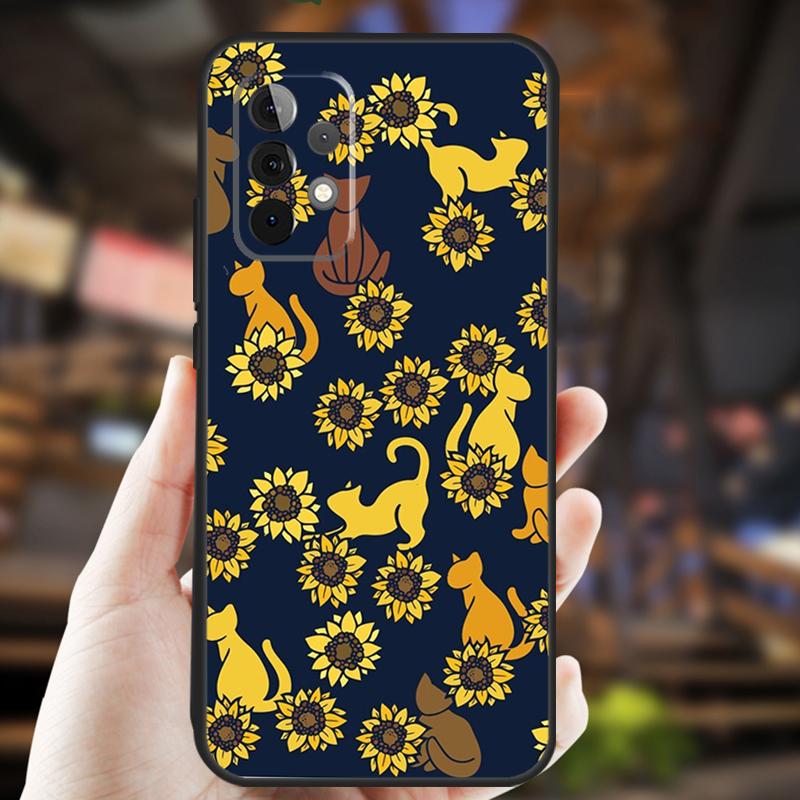 Beautiful Yellow Sunflower Case For Samsung Galaxy A32 A56 A16 A15 A22 A52 A54 A14 A26 A36 A55 A35 A05 A06 A53 A33 A13
