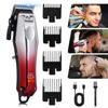 Professional Hair Clipper Mens Adjustable Length Hair Trimmer Corded Hair Cutting Kit for Home Use Red/Blue