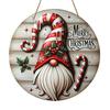 Round Christmas Wooden Wreath Sign Festive Wall Hanging Decor for Indoor Door And Holiday Home Display Crafted Sign