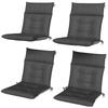 Set of 4 Seat Cushions Water-Repellent Non-Slip Chair Cushions with Ties, Indoor Outdoor 111.5 x 53 x 8 cm Dark Grey