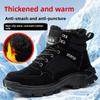 Steel Toe Safety Boots for Men Woman Winter Thickened Warm Boots Woman Sneakers Anti-smashing Work Shoes Men Protective 36-46