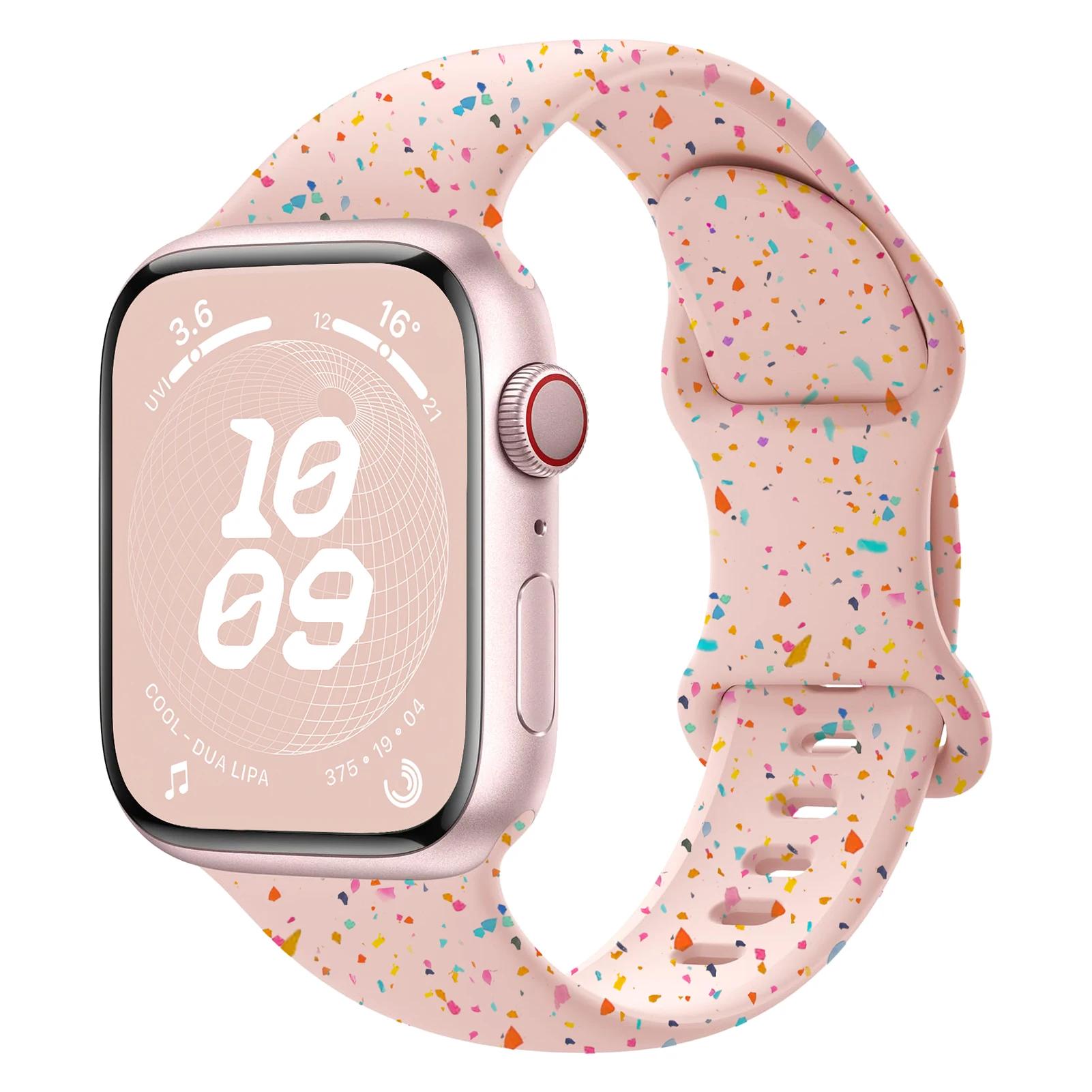 

Спортивный силиконовый ремешок-петля для Apple watch 40 мм 45 мм 44 мм 41 мм 38 мм 49 мм Мягкий браслет iwatch Series 9 8 7 6 5 3 SE Ultra 2 ремешок 38mm 40mm 41mm