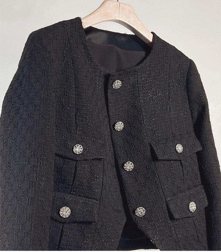 French Style Retro Tweed Short Jacket - Women's Autumn & Winter Edition