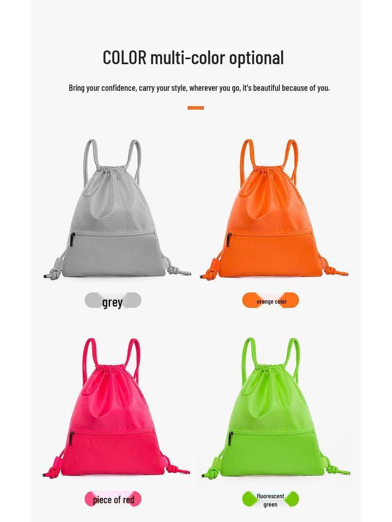 Large Capacity Outdoor Basketball Oxford Cloth Drawstring Backpack with Printed Logo