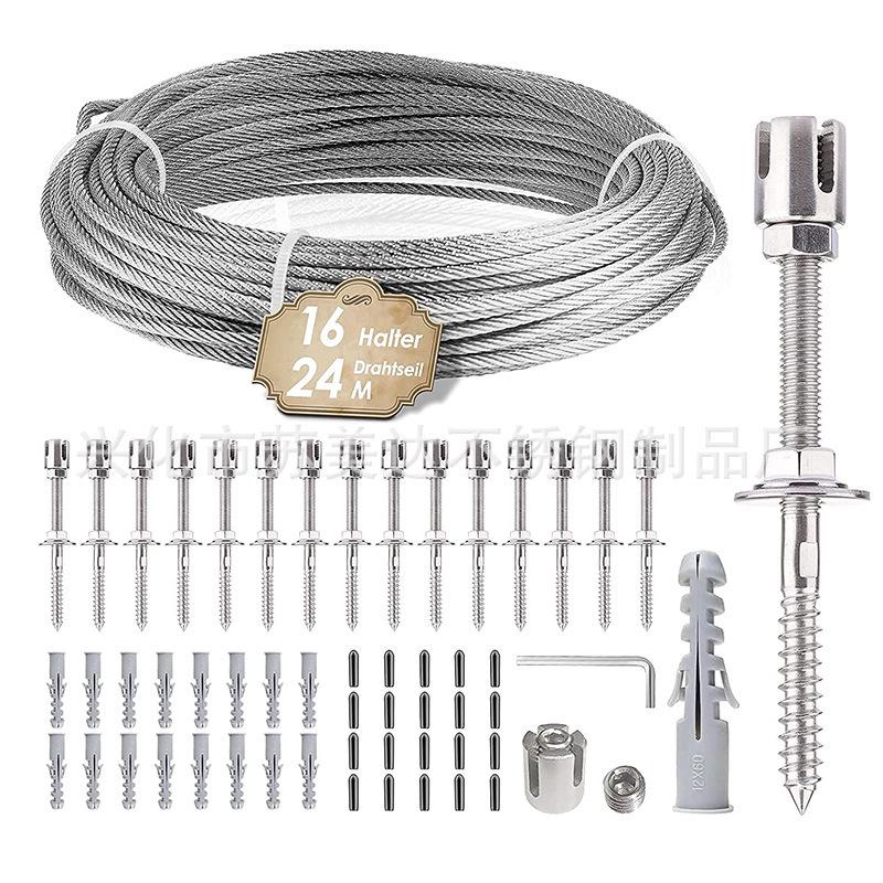 Stainless Steel 3mm Wire Rope Cross Clip for Plant Vine Climbing