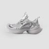Streamer Running Shoes Women's Breathable Sneakers Thick-soled Heightening Silver Dad Shoes