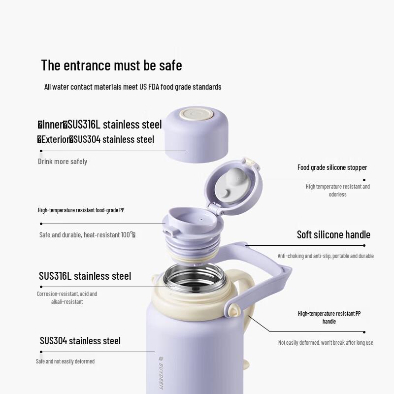 Buydeem 1050ml Large Capacity Vacuum Insulated Tea Tumbler