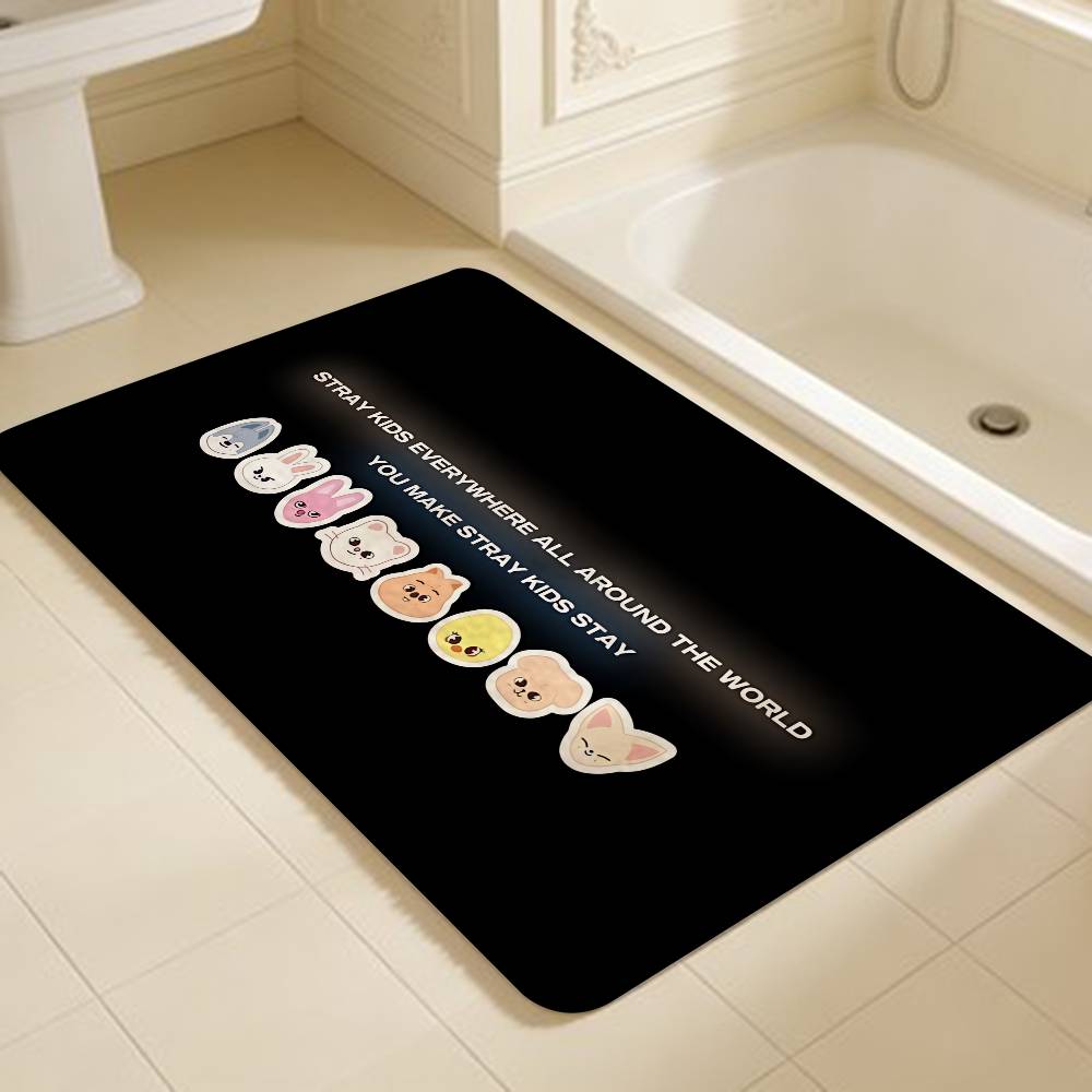S-Stray COOL K-Kids Kpop Hallway Carpet Washable Non-Slip Living Room Sofa Chairs Area Mat Kitchen Doormat Area Rug