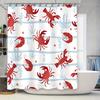 Red Lobster Shower Curtain Bathroom Decor Waterproof Polyester Fabric Shiny Modern Bath Shower Door Cover Small Size 175X180Cm (