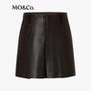 MO&Co. Retro Faux Leather High-Waist Pleated Mini Skirt