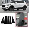 6Pcs Car Window Pillar Posts Door Trims Cover Fit For KIA Seltos 2020 2021 2022 2023 Auto BC Column Glossy Black Stickers Parts