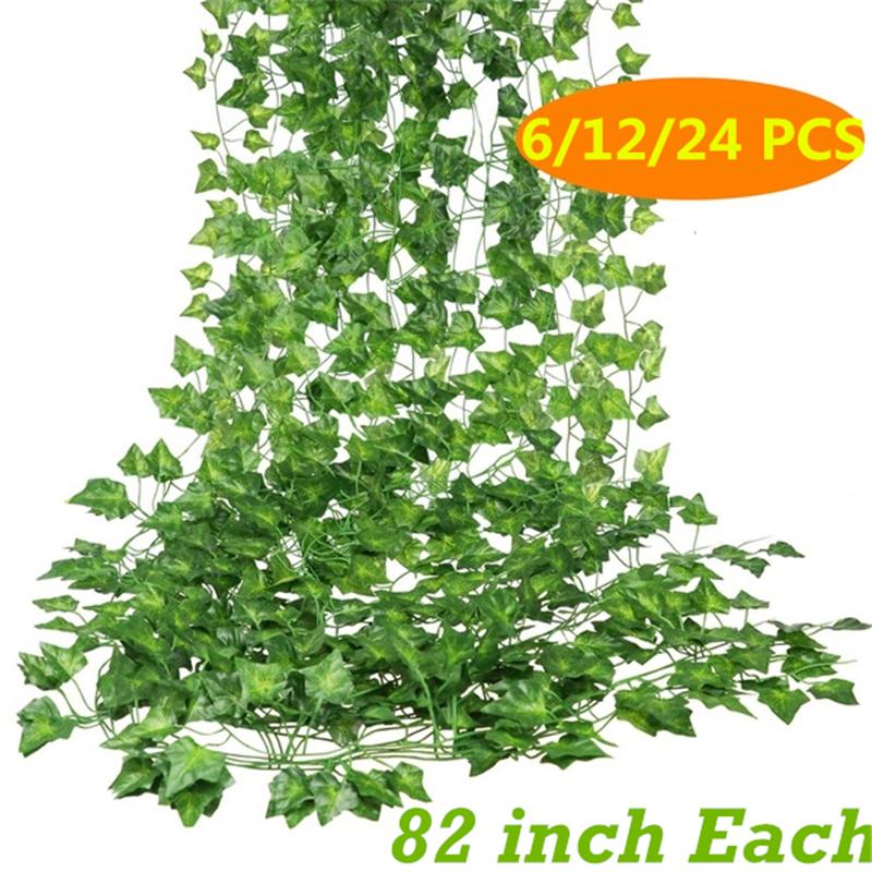 Artificial Ivy Leaf Creeper Trailing Vine Fake Foliage Flower Hanging Plants 7ft