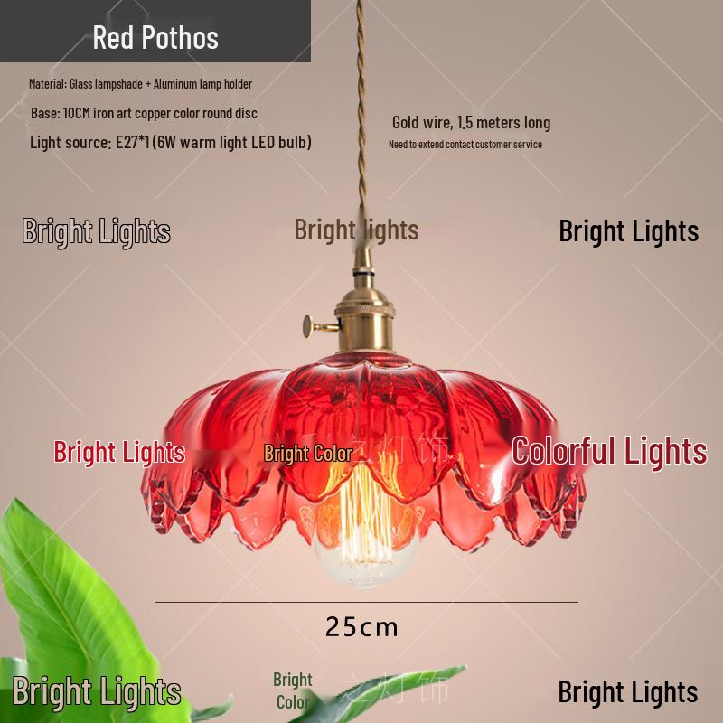 Nordic Minimalist Glass Lotus Leaf Pendant Light for Entryway, Balcony, or Bedside.