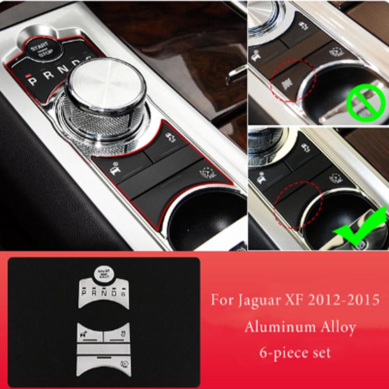 

For Jaguar XF XJ 2010-2019 Car Modified Interior Car Steering Wheel Multimedia Gear Button Decoration Sticker Car Accessories