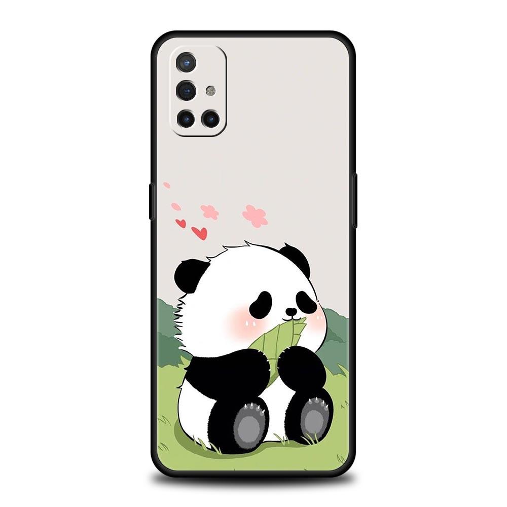 Phone Case For OnePlus 12 11 10 9 Pro 9T 12R 10R 9R 9RT 10T 8T 8 7 6T 7T Nord 2T CE 2 5G N10 Cover Cute Panda Climbing Bamboo