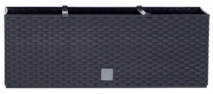 Anthracite box flowerpot with irrigation system 51 cm