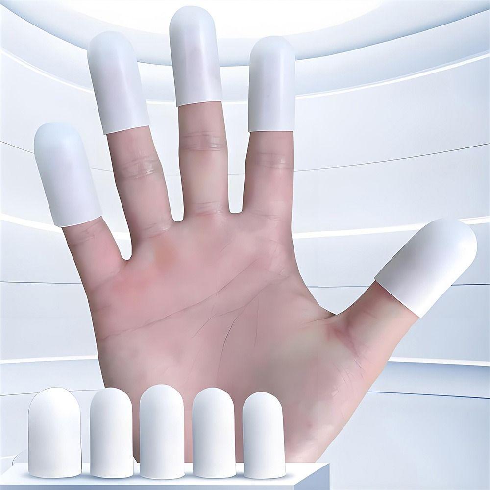 5/10 Pcs High Temperature Resistant Silicone Finger Protector Transparent Anti-slip Finger Caps Heat Insulation Antistatic