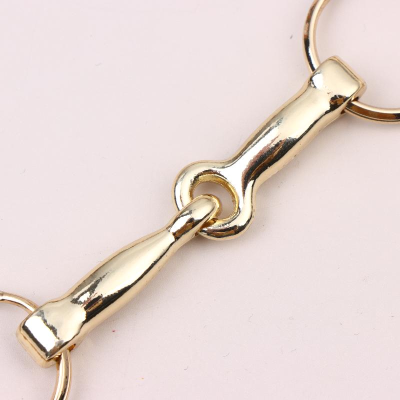 Horse Bits Hollow Jointed Mouth Snaffle Bits Keychain Alloy Keychain Single Connector Horse Bit Key Knot Snaffle Bits Keychain